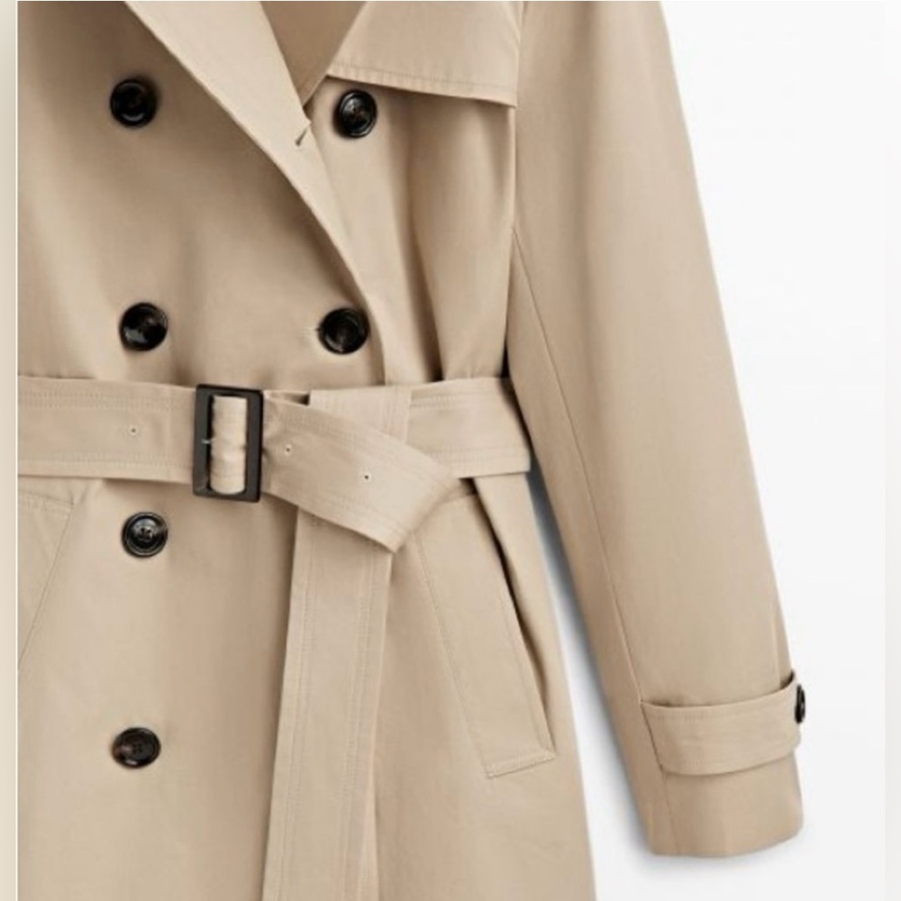 Massimo Dutti Trench coat in khaki. Size XS - Picture 8 of 12